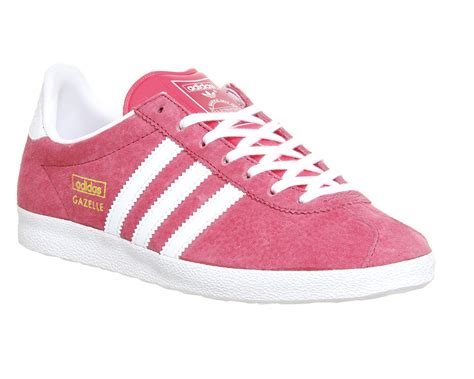 pink suede adidas sneakers.